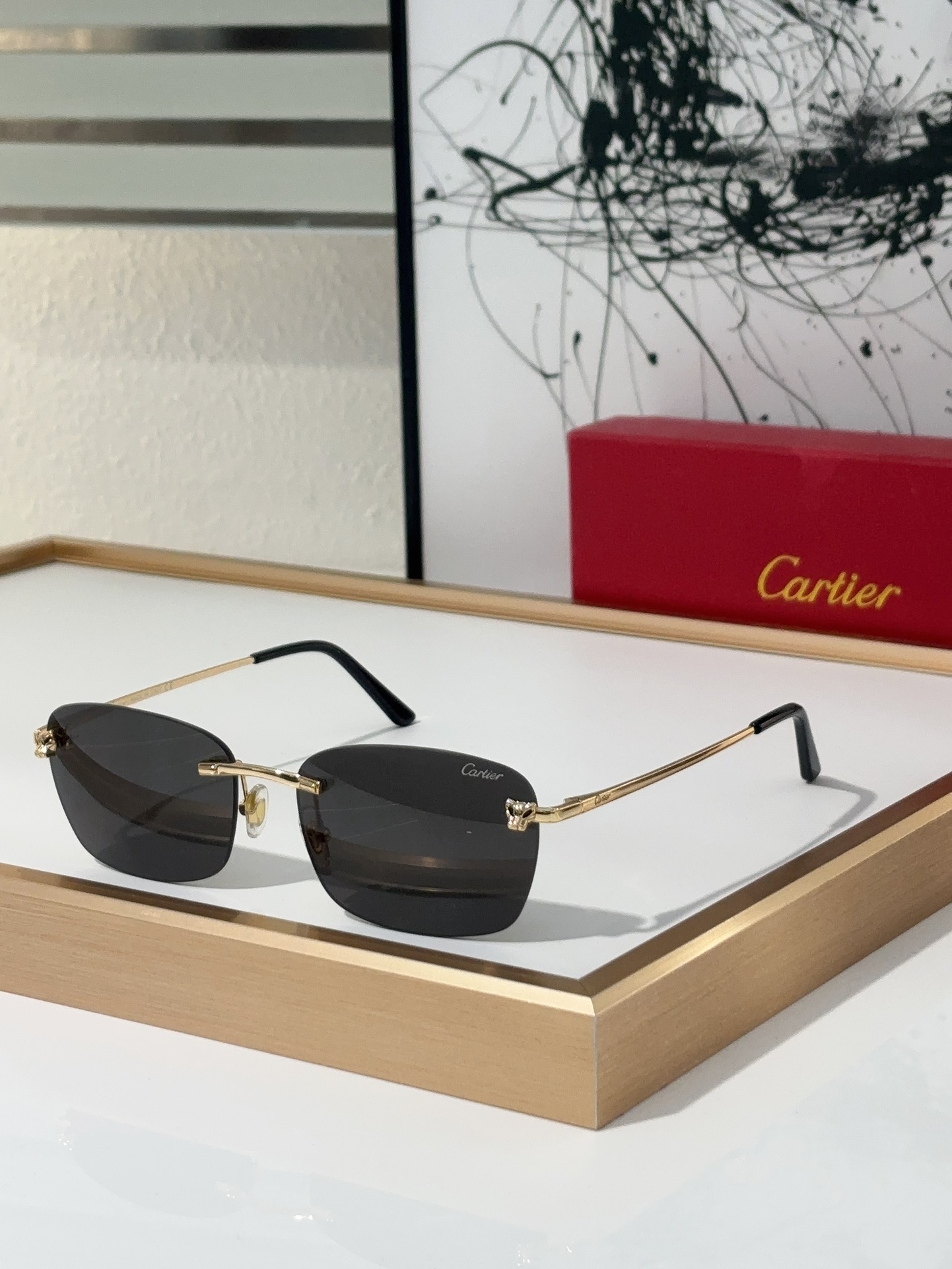 Cartier CT0148O Rimless Rectangular Eyeglasses