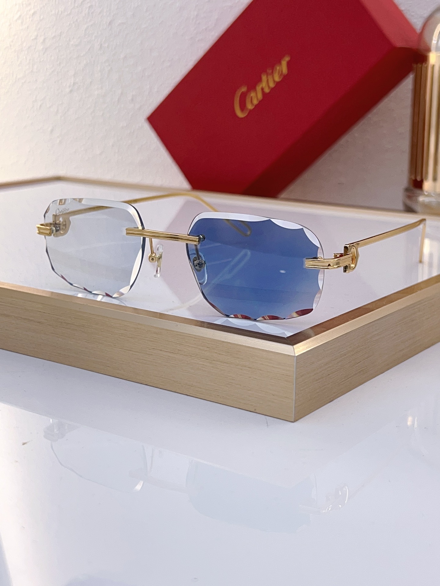 Cartier CT0113O Rimless Square Eyeglasses