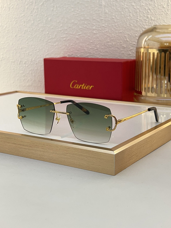 Cartier CT0037RS Rimless Square Décor Sunglasses