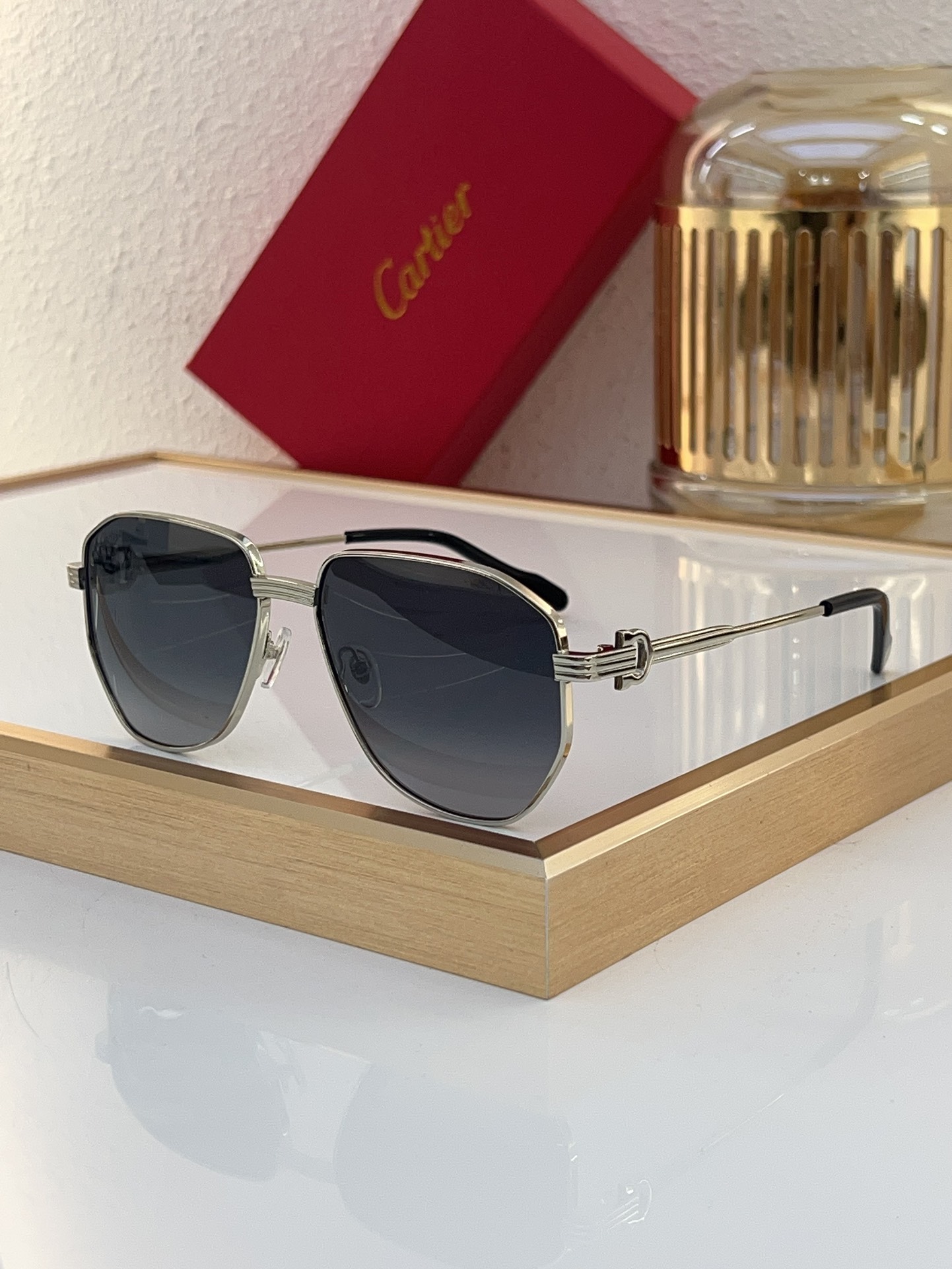 Cartier CT04840 Gold-Toned Metal Sunglasses