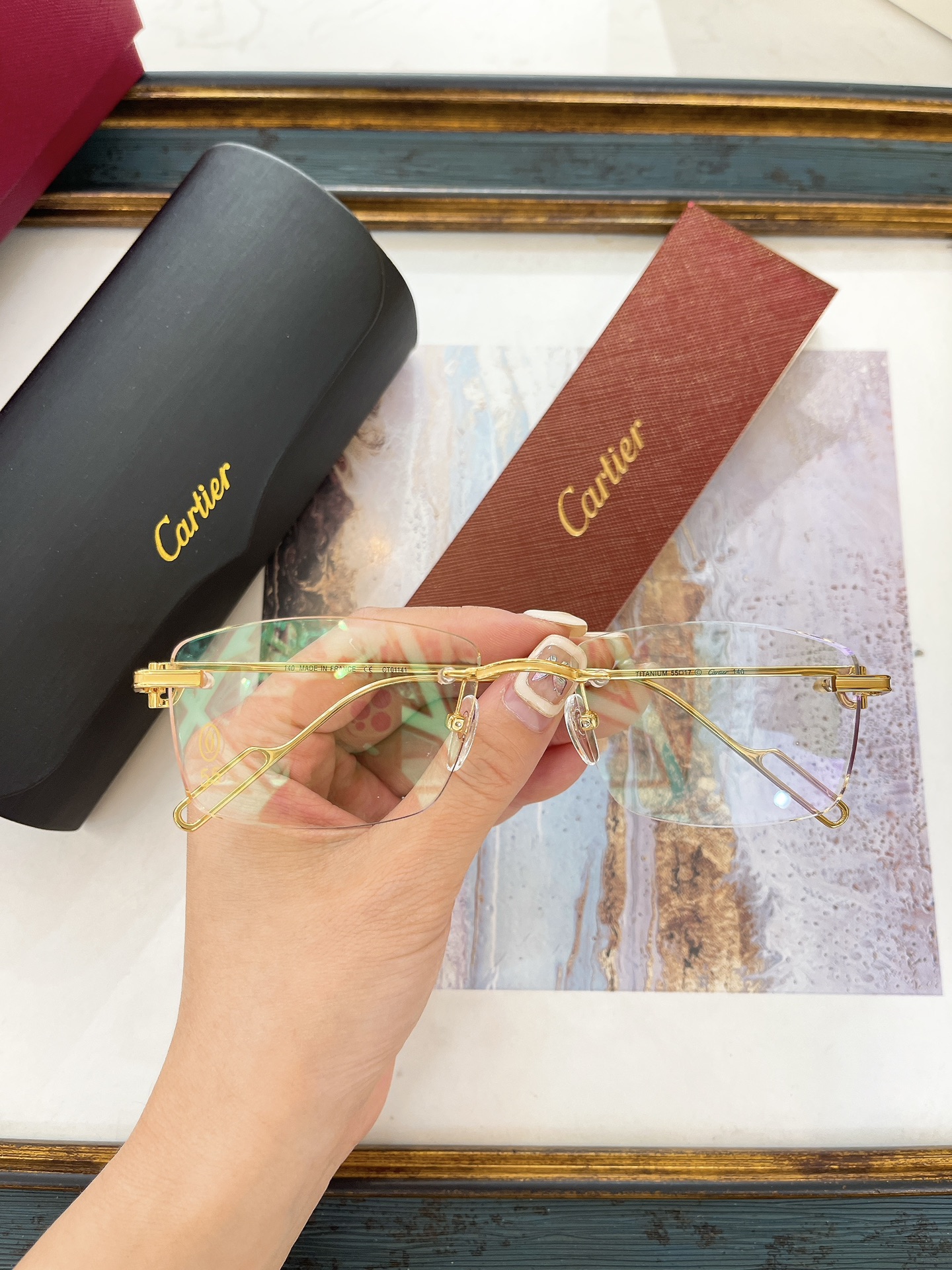 Cartier CT01140 Titanium Rimless Optical Glasses