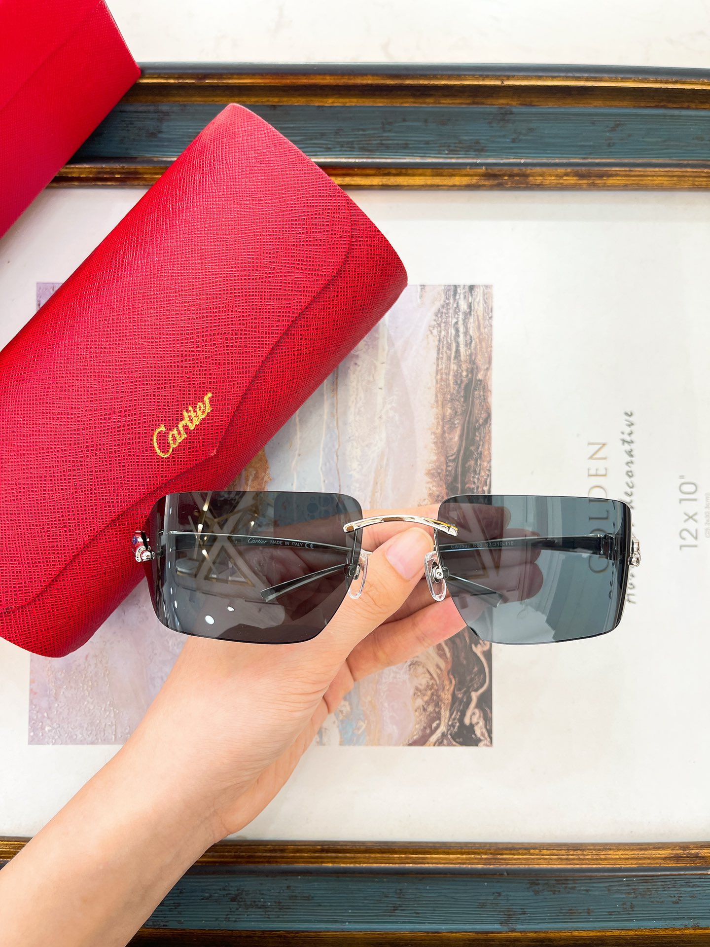 Cartier CT0537S Rimless Visor Sunglasses