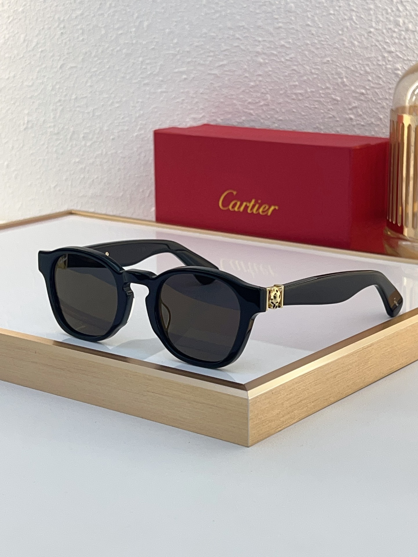Cartier CT0507S Sculpted Panther Temple Sunglasses
