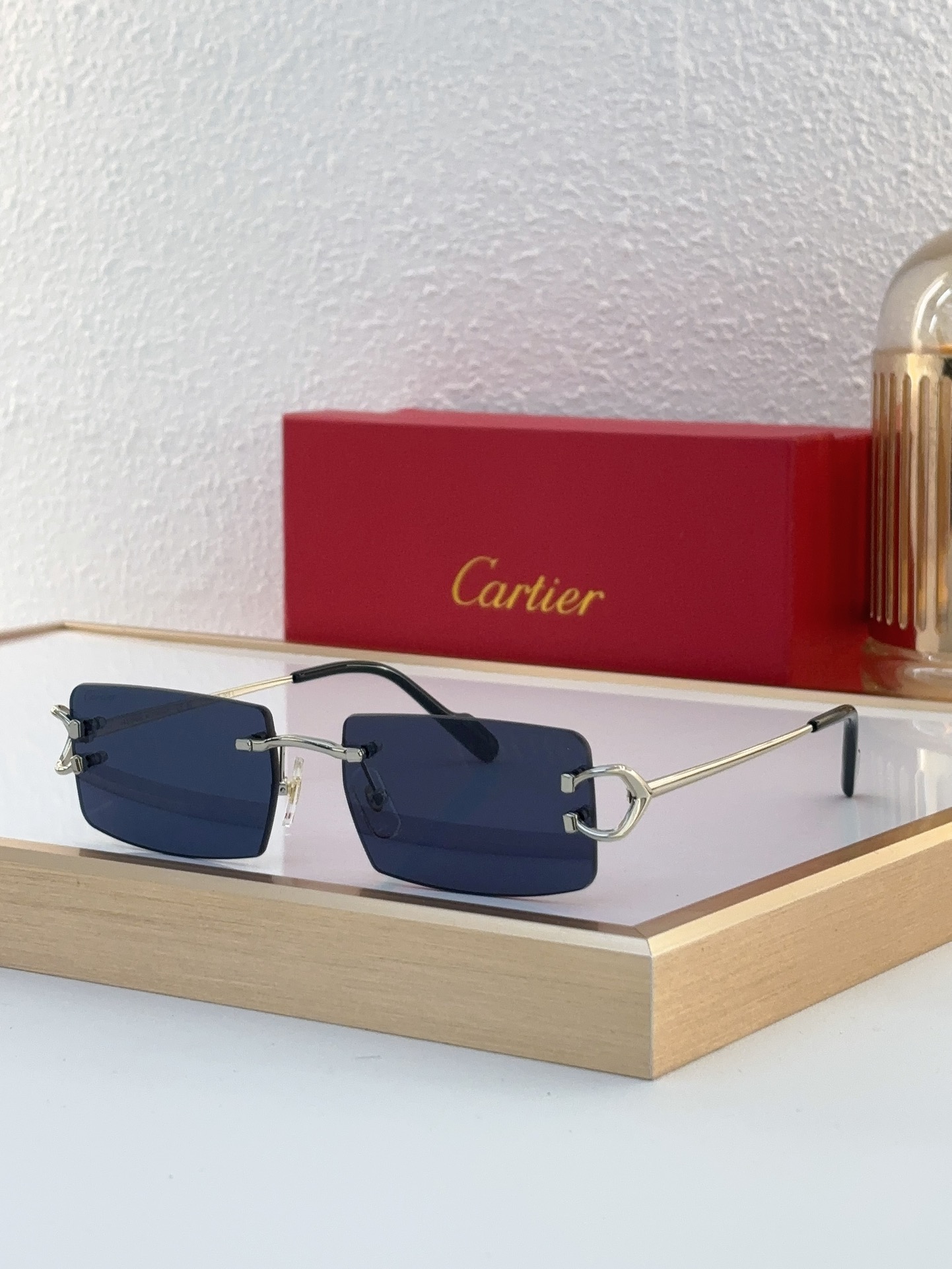 Cartier CT0488O Rectangle-Rimless Sunglasses