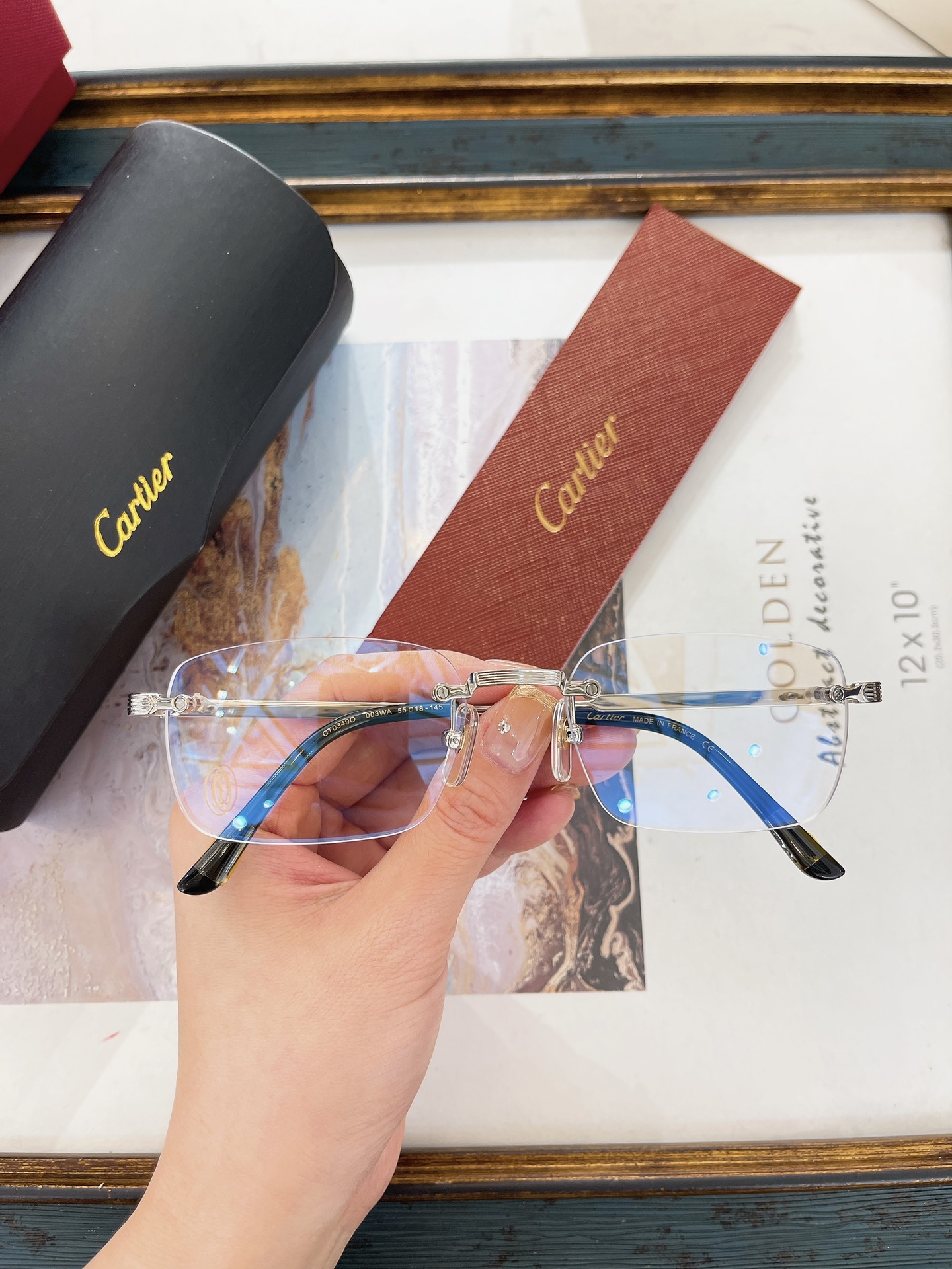 Cartier Rimless Folding Optical Glasses