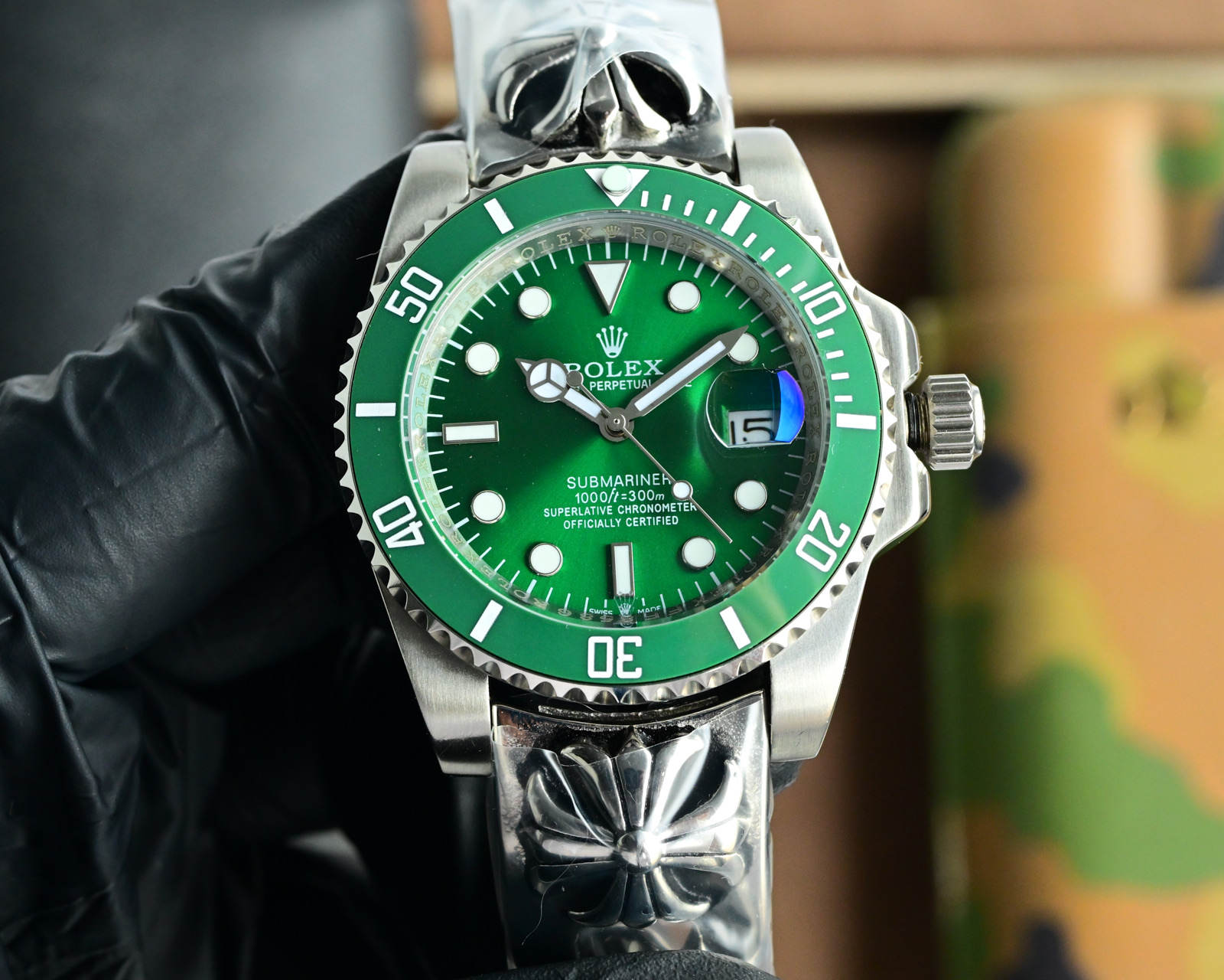 Rolex Submariner DW Skull Custom 40mm Green Dial