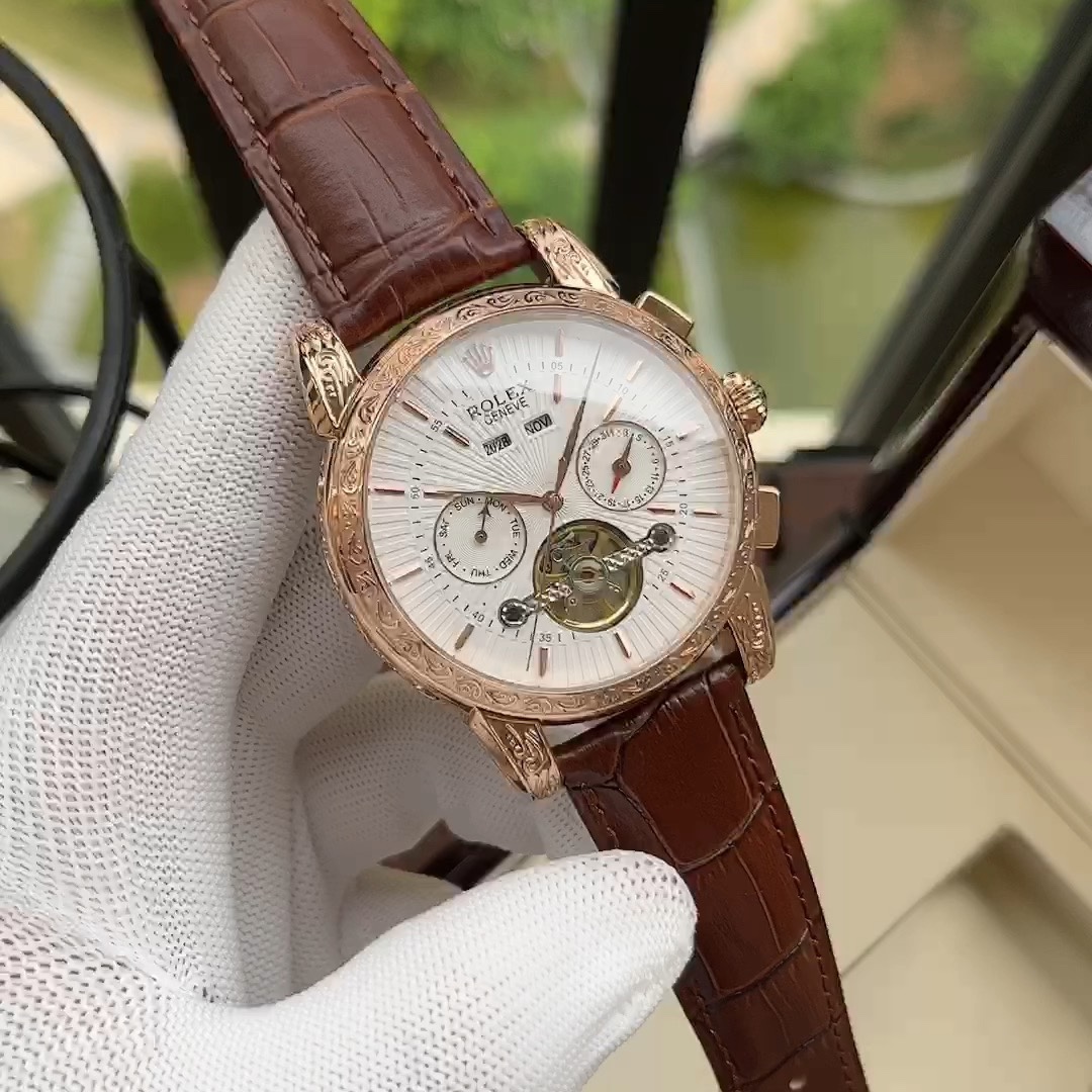 Rolex Genève – Skeleton Open Heart Chronograph (Approx. 42mm)